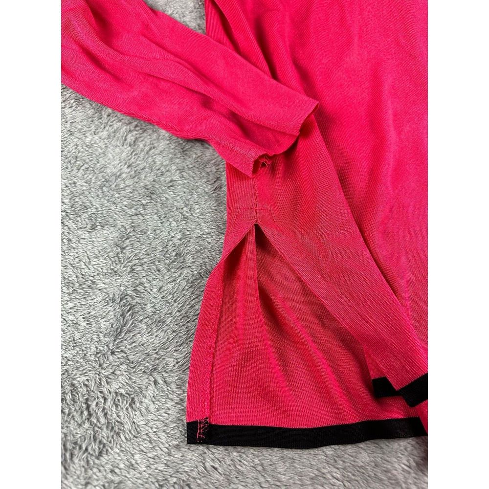 Exclusively Misook Knit Cardigan Sweater Pink Black Size XS Single Button Cozy - Picture 4 of 6